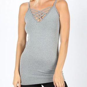 3 PK seamless lattice front cami adjustable straps